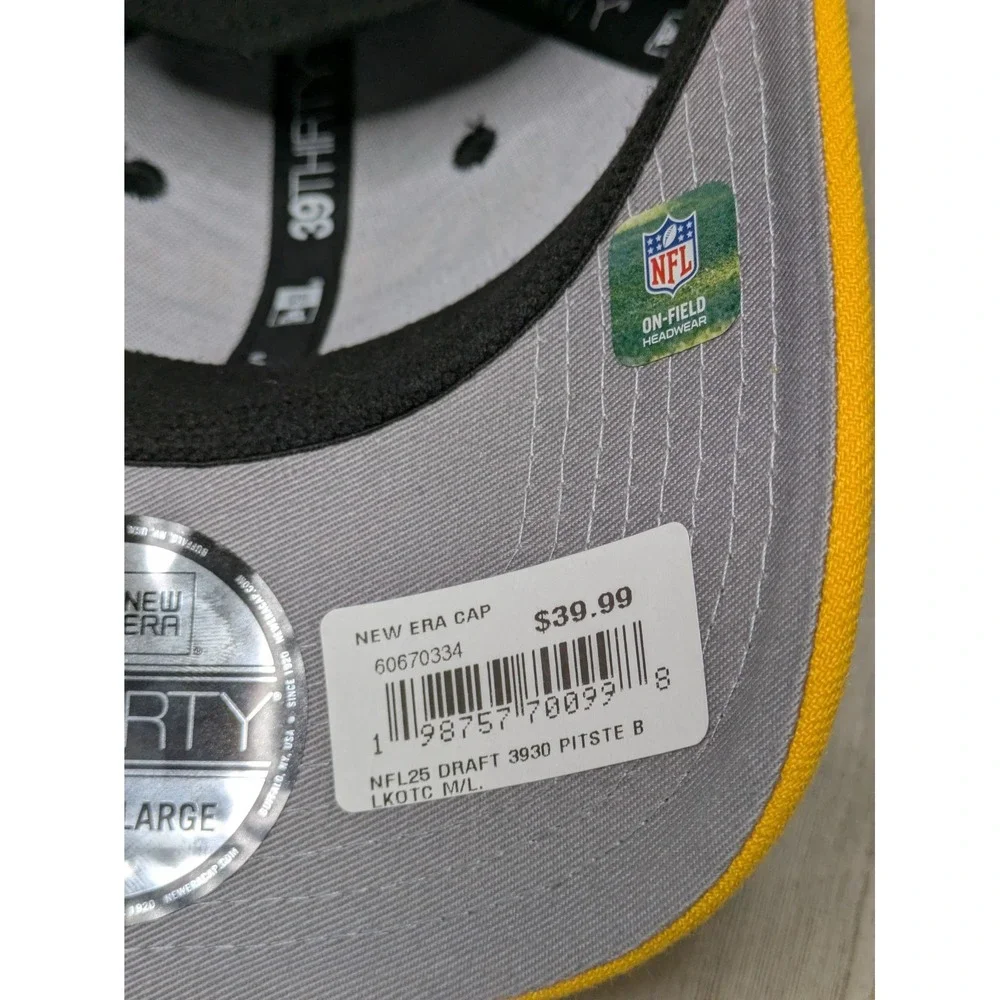 New Era Pittsburgh‎ Steelers NFL 2025 Draft Yellow 39Thirty Stretch Fit Hat M/L